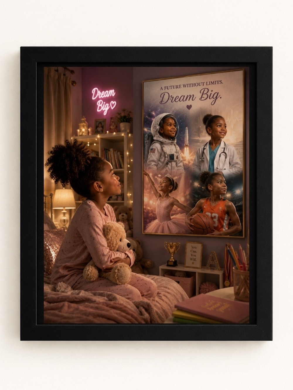 'Dream Big' Inspirational Room A.I. Art Print- 8x10 Frame